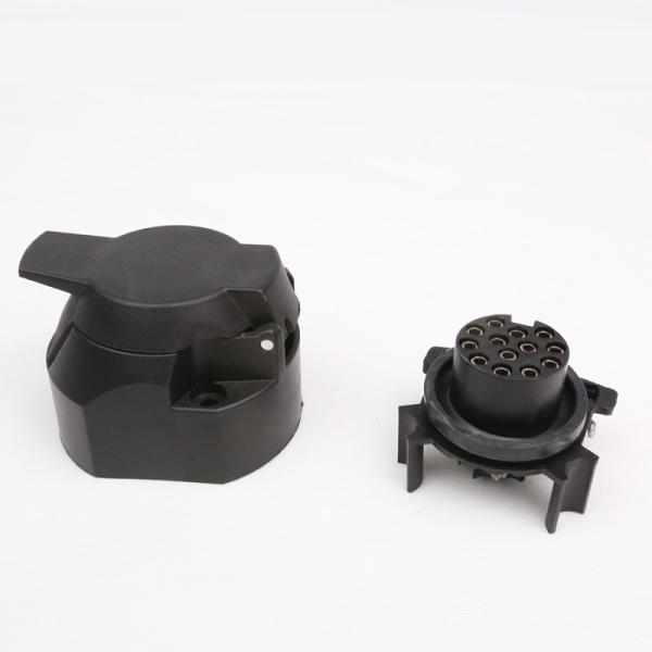 13 Pin Trailer Socket Polyamide Brass Material Black OEM Standard Truck Socket
