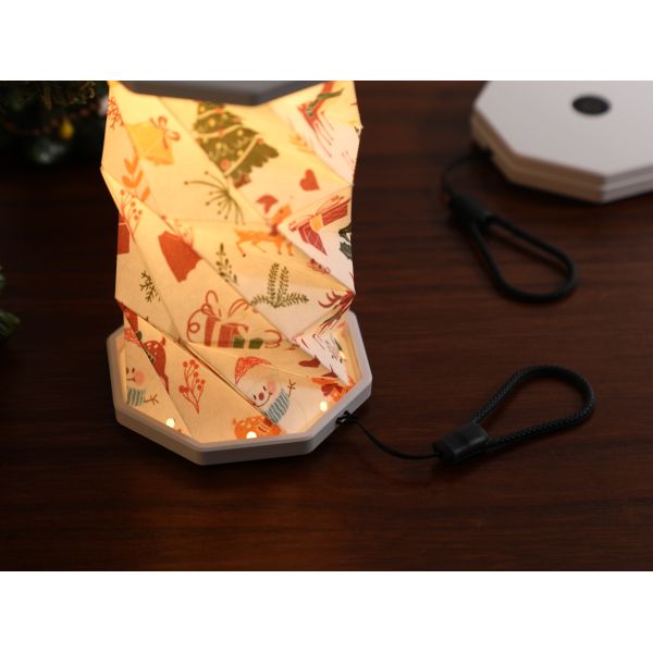 Portable Paper Spinning Lamp Night Light Christmas Clip On Folding Lantern