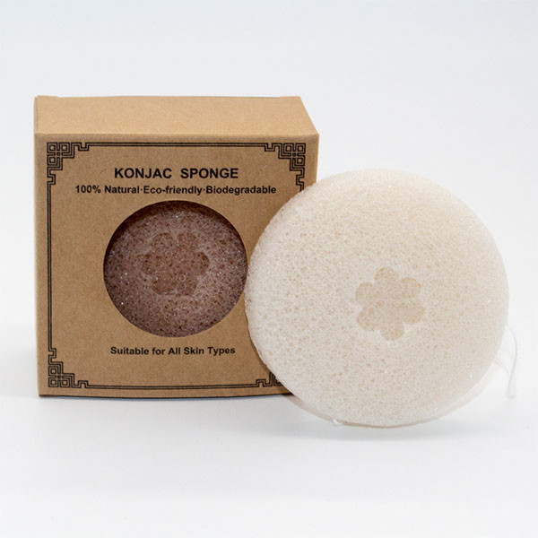 Freeze Drying Round Colorful Sakura Pink Konjac Sponge Removes Dead Skin