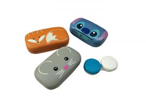 Buy cheap Leather Cute Portable Contact Lenses Case with stylish holder & mirror | various colors | hard case product