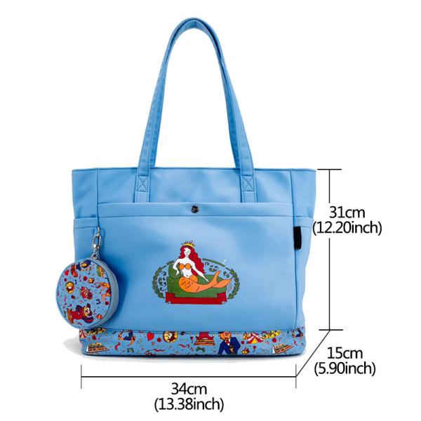 Blue Female Crossbody Tote Handbag With Adjustable Shoulder Strap