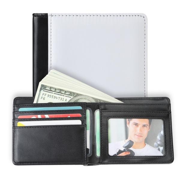 Personalized Mens Bifold Wallet Pu Leather Blank Sublimation Wallets