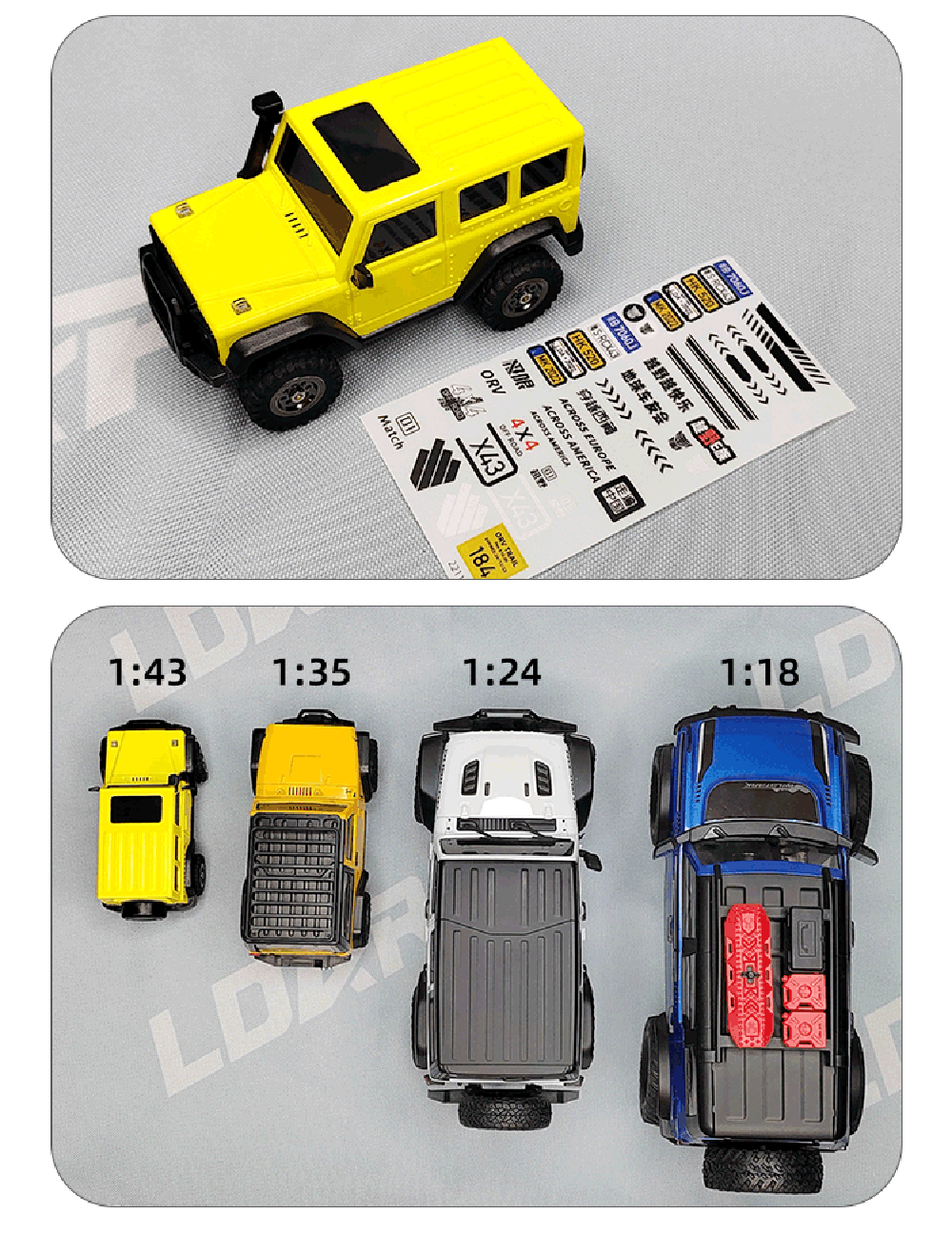 LDARC X43 1/ Mini RC Remote Control Model Car Desktop Crawler RTR 4WD Code Rolling Adult Children's Toys