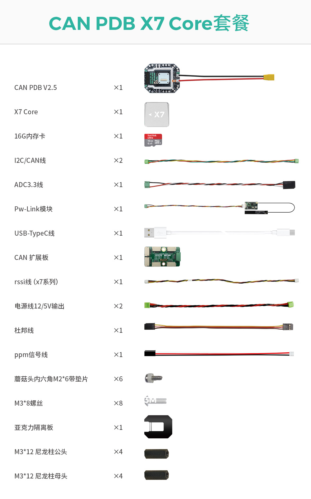 CUAV CAN PDB V2.5 Multifunctional Baseboard + X7 Core Flight Controller For Drone