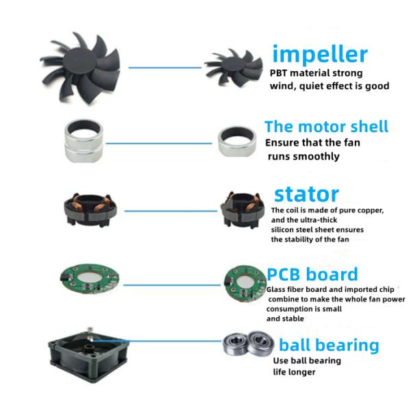 Brushless 8025 Computer Cabinet Cooling Fan Two Ball Bearing 80x80x25mm 12V 24V 48V