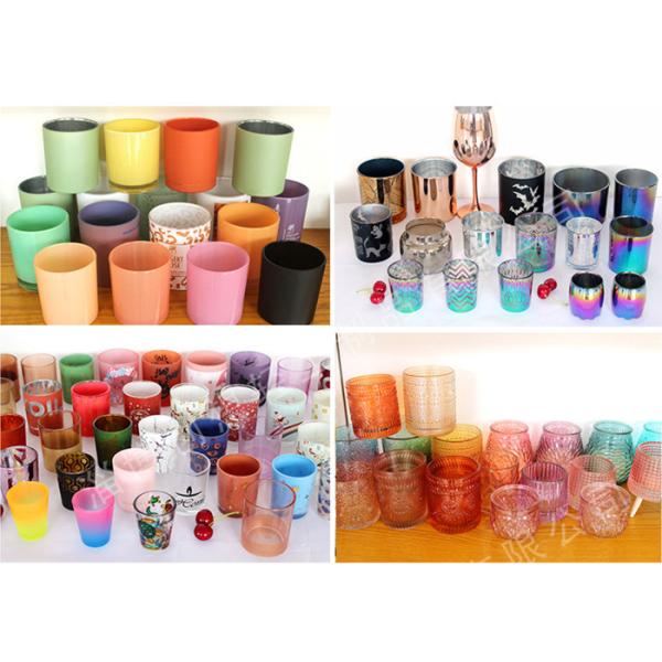 Electroplated Colorful Iridescent Plating Glass Creative Candle Jars for Scented Candle Making