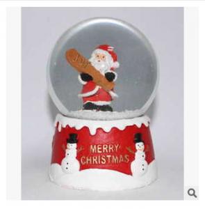 China New creative promotion gift christmas santa clause resin led snow glass ball event supplie on sale