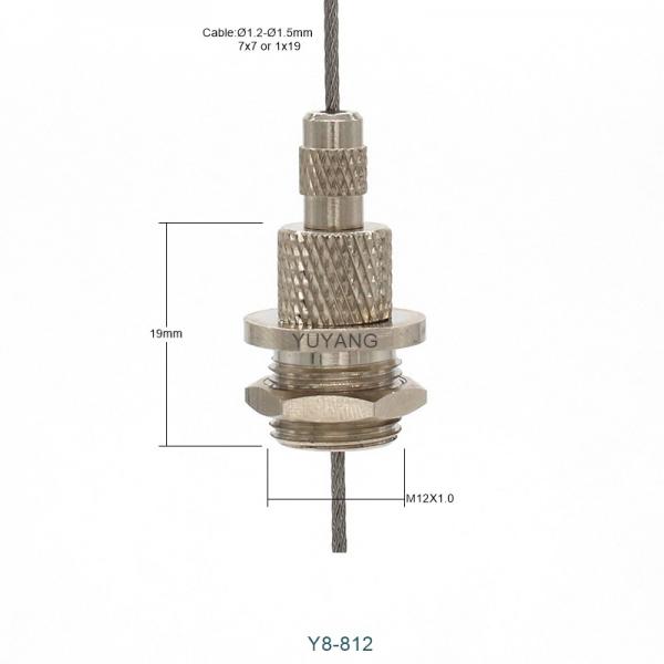M12 Steel Cable Gripper With Hex Nut Suspension Cable Gripper For Lighting Or Display