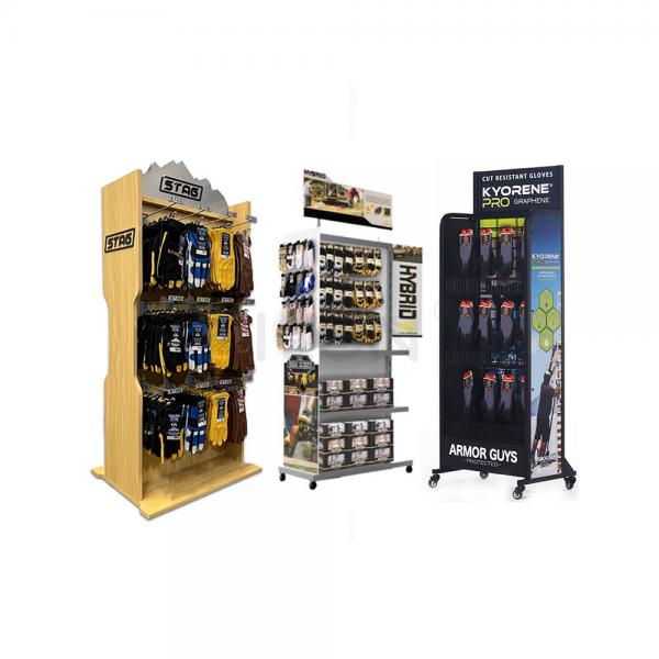 Custom Pegboard Panel Metal Hooks Protective Safety Glove Display Stand