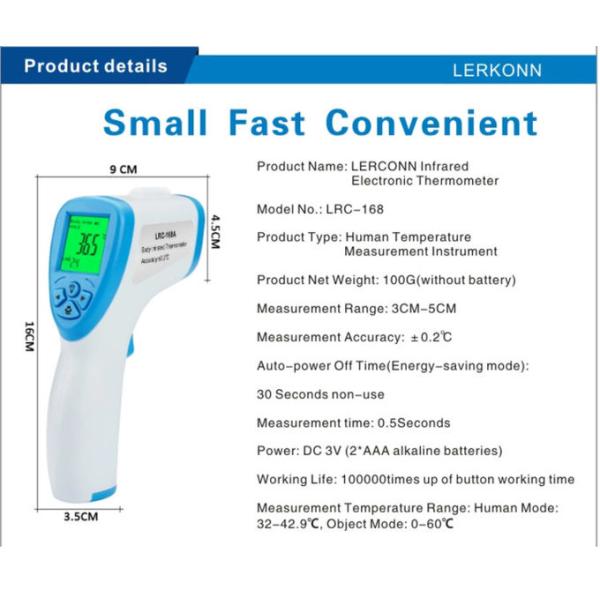 Body Digital Gun 0.1℉ Non Contact Infrared Forehead Thermometer