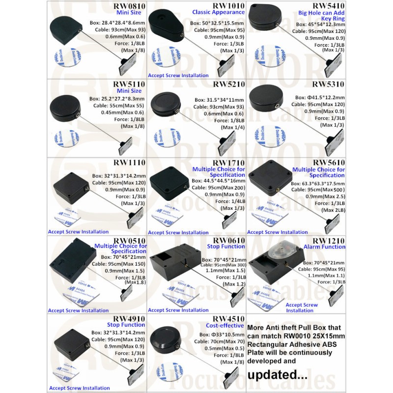 RW5410 Heart-Shaped Security Pull Box Plus 25X15mm Rectangular Adhesive ABS Plate