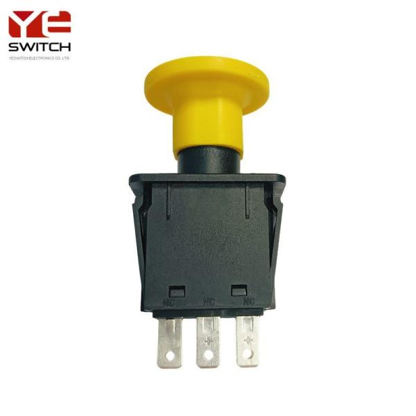 Sealed Yellow Push Pull Button Switches Lawn Mower Seat Safety Switch