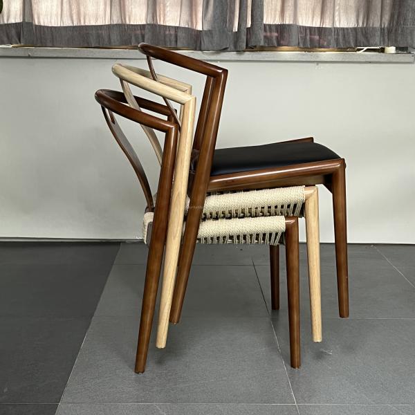 Restaurant Stackable Design Wood Dining Chair with Adjustable Height and Mail Packing