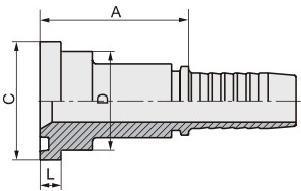 Stainless Steel Hydraulic Hose Flange Fitting 6000 Psi 87611 with Long Lifespan