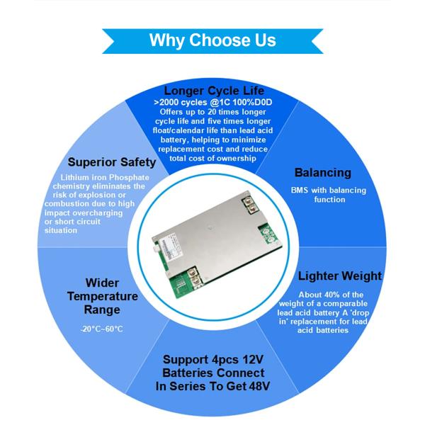 20ah 48v Lifepo4 Battery Pack 48v 50ah Lithium Ion Battery Waterproof 2560Wh