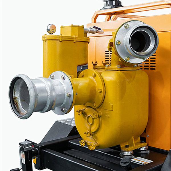 Trailer Mounted Water Pump Set Solid Handing 76mm Single Stage Pump Diesel Engine Self Priming Pump