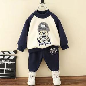 Buy cheap Teddy Bear Print 100 Cotton Baby Children Clothing Set No Hood product