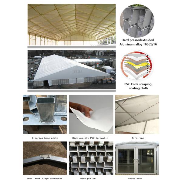 Waterproof Outdoor Warehouse Tent 25 Meters With ABS Wall Clear Window