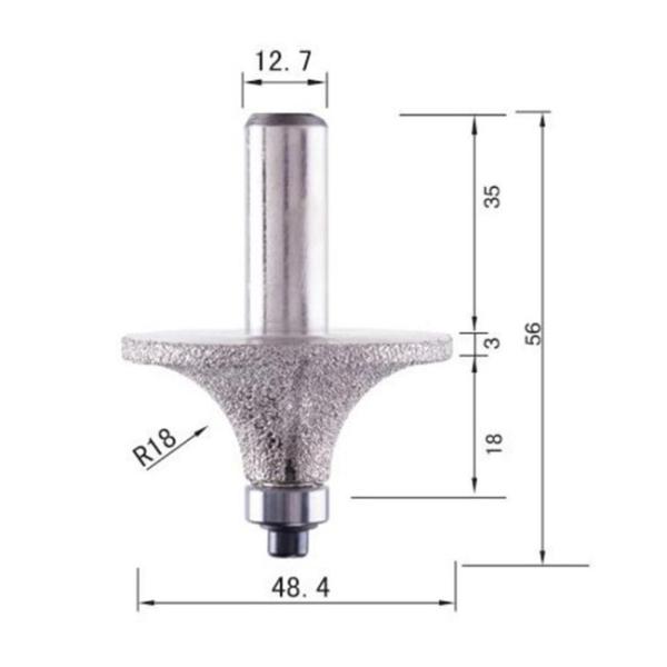 Grinding Masonry Diamond Finger Milling Bit For Quartz 66mm