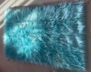 Buy cheap Light Blue Supersoft  90x150cm Polyester Area Rugs Plush Faux Fur Rug product