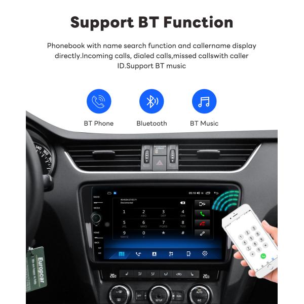 Universal 9inch 2DIN Android12 Car Multimedia Player with Stereo GPS Navigation DVD Video Carplay