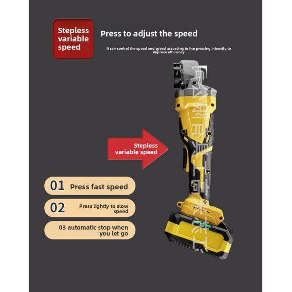 125mm 21V Lithium Electric Cordless Angle Grinder Industrial & DIY Grade with Battery Power Trigger Switch
