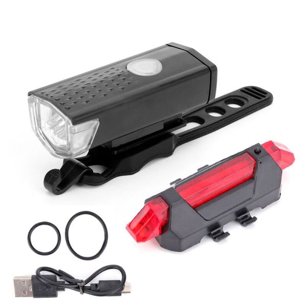 Rechargeable LED Bicycle Light Set Waterproof with Battery Power Supply for Outdoor Activities