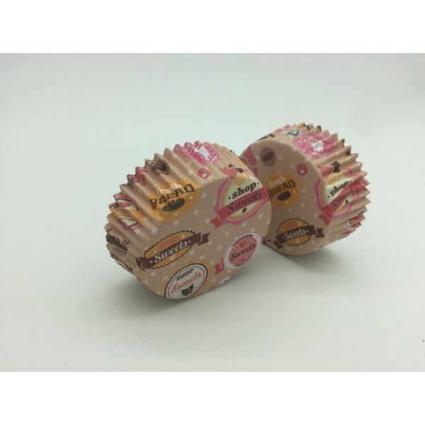 Colorful Brown Paper Baking Cups Cupcake Wrappers Round Shape Special Pattern