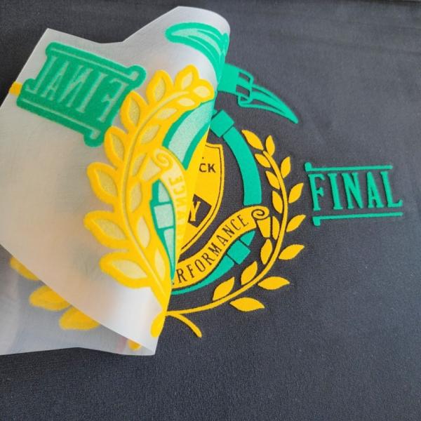 3D Raised Custom Flocking Logo Heat Transfer For Clothing