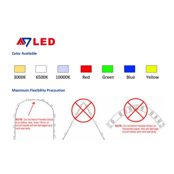 SMD2835 Single Color 60led/M LED Strip Light 2700K 3000K 4000K 6500K For Indoor