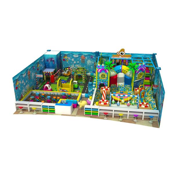 Commercial Wooden Soft Indoor Playground PVC Outermost With Galvanized Pipe