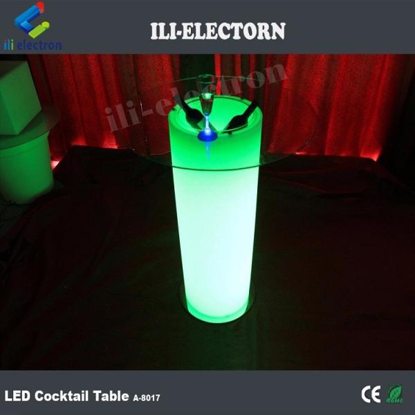 plastic Illuminated LED Ice Bucket Table w/Glass for night club
