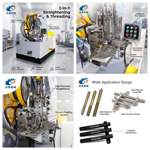 Energy Saving Fully Automatic Steel Wire Straightening Cutting Machine Screw Bolt Thread Rolling Machine