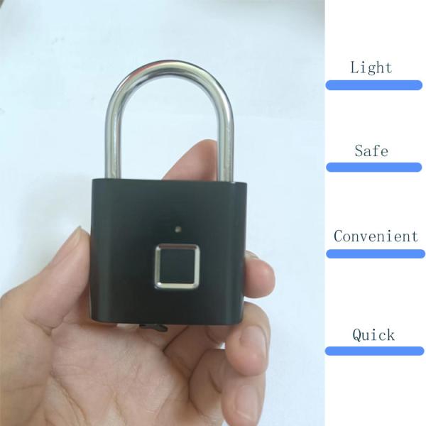 USB Rechargeable Smart Fingerprint Padlock Small Portable For Locker Drawer Gym Office