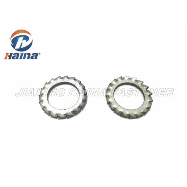 Bright Plated External Tooth Lock Washer , Stainless Steel Lock Washers For Machines