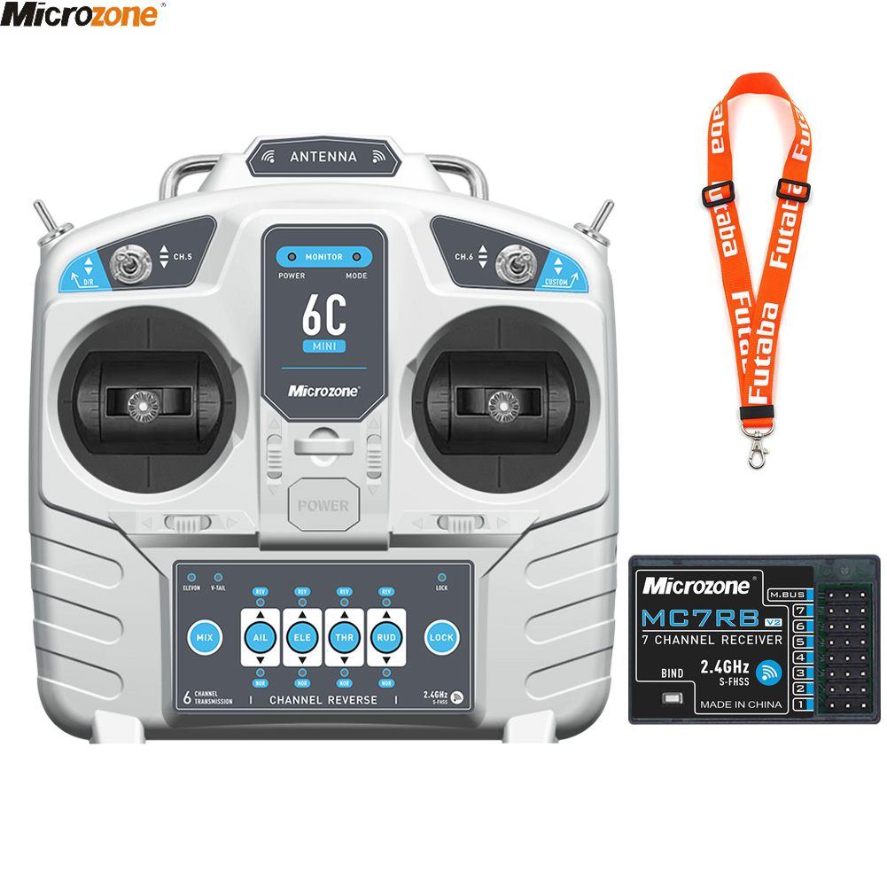 MicroZone MC6C Mini V2 2.4G 6CH Controller Transmitter W/ Receiver Radio System For RC Airplane Drone Multirotor Helicopter Boat