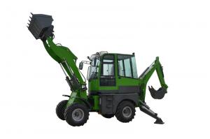 China CE Approved Excavator Backhoe Loader 4WD Backhoe Wheel Loader Green Black on sale