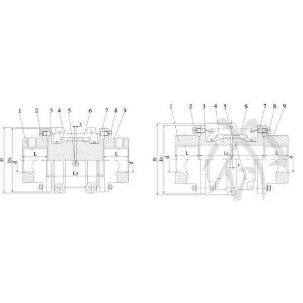 Tapered Steelflex Grid Coupling JSS Type Falk Flex Coupling Customized Double Flange Snake Spring Grid Coupling