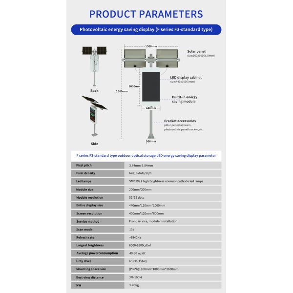 Solar Powered Outdoor LED Display with Energy Saving Technology and Remote Device Management