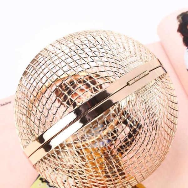 O Ring Round Purse Frame Iron Ball Shape Clutch Frame With Handle