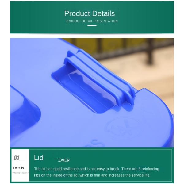 Eco-Friendly 50L Recycling Plastic Waste Bins Sanitary 30L 40L Rubbish Waste Bins Recycle Garbage Bin with Pedal Lid