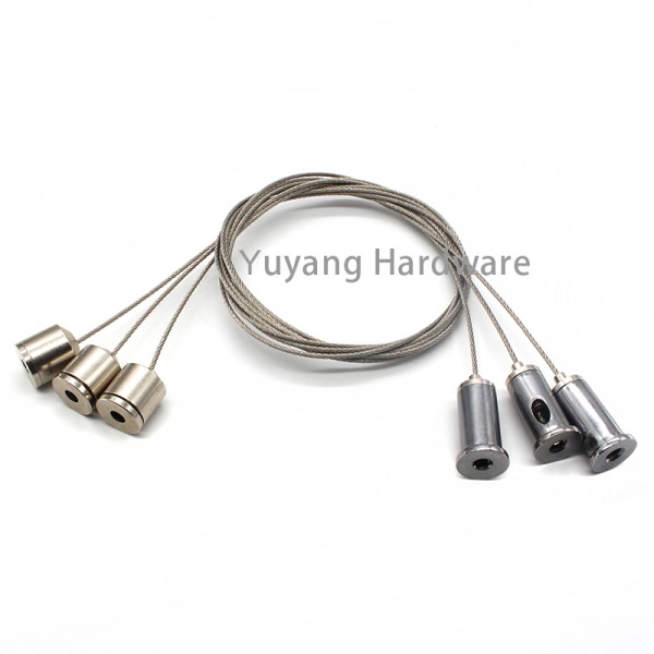 Adjustable Galvanized Steel Wire Cable Ceiling Light Suspension Hang Kit With Gripper