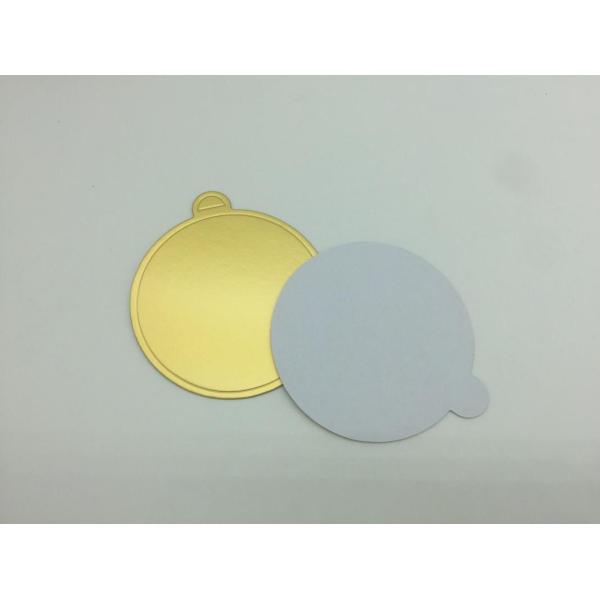 Shiny Laminated Gold Round Cake Boards , Disposable Cake Cardboard Base Mini Size