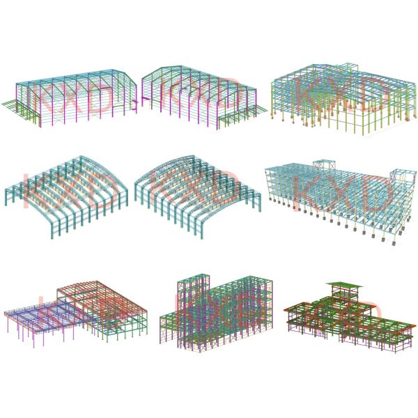 Decorative aluminum panel and Glass curtain wall designed modern prefab steel structure commercial buildings