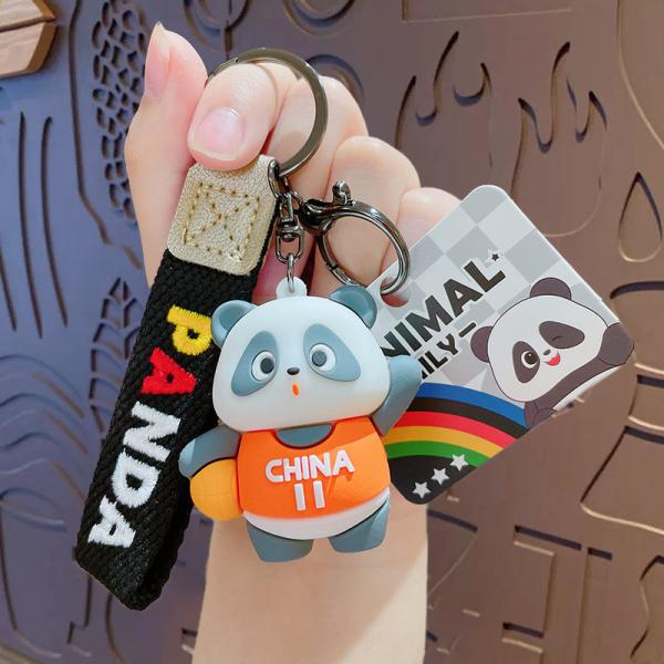 Tastless Design Panda Soft Silicone Cartoon Keychain Charms for Easy and Personalized Gifts
