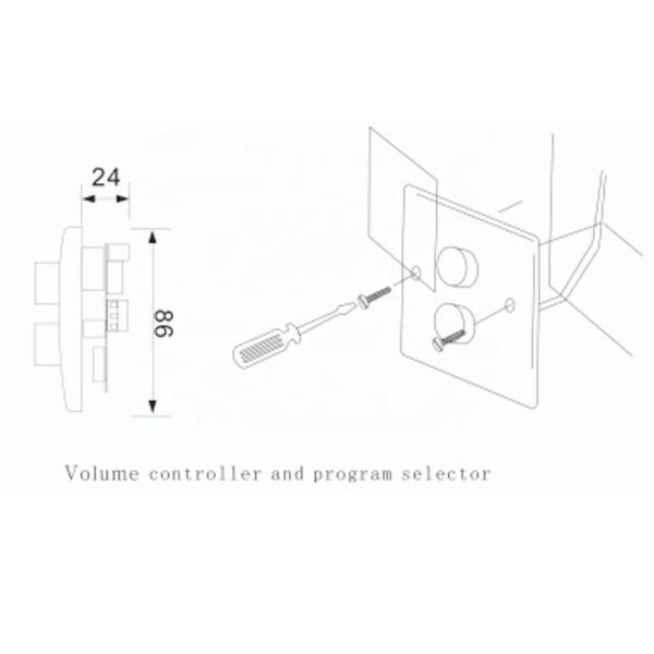 Square Type 60W White Color PC Volume Controller Wall Mounted Easy Operation