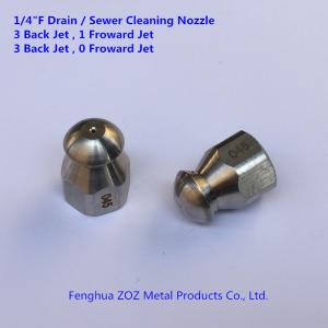 Buy cheap 1/4 F Stainless Steel Drain Cleaning Nozzle ,Sewer Jetting Nozzle product