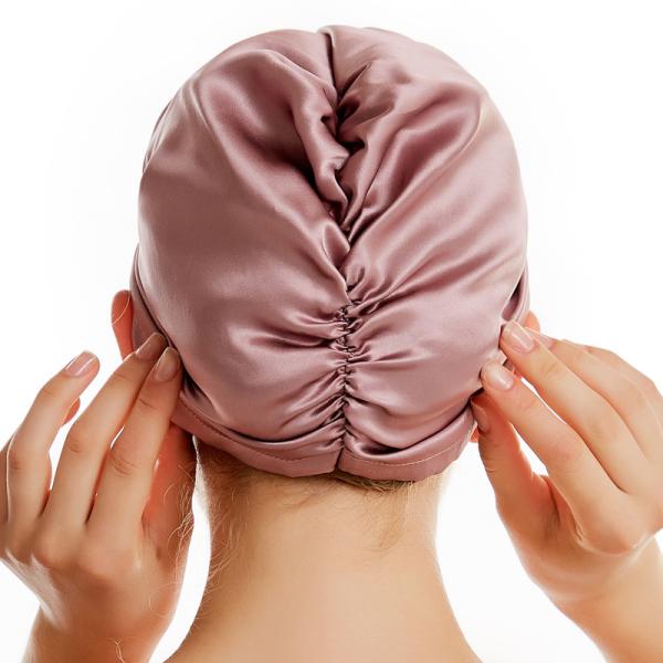 Long Jumbo 100 Mulberry Silk Bonnet 43cm Size For Women Sleep