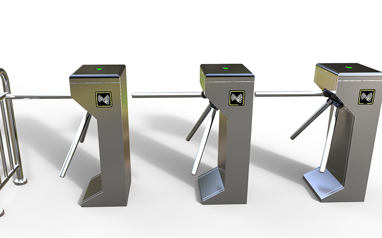 Three-Roller Revolving Door Access Control System with Swing Barrier and Drop Arm Barrier for Tripod Revolving Door