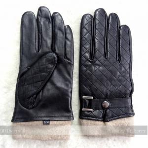 Buy cheap Dobby Style Mens Black Leather Gloves , Mens Leather Dress Gloves With Belt product